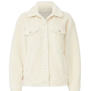Anine Bing Cream Faux Fur Teddy Jacket